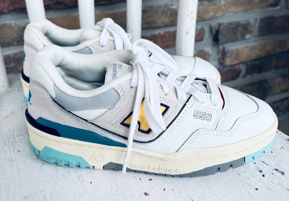 Boys' New Balance 550 'White Surf' Shoes, Size 4.5 (GSB550SC)